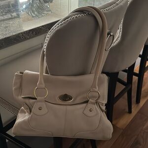 MARKS SPENCER AUTOGRAPH CREAM GENUINE LEATHER BUSINESS TOTE SHOULDER BAG HANDBAG